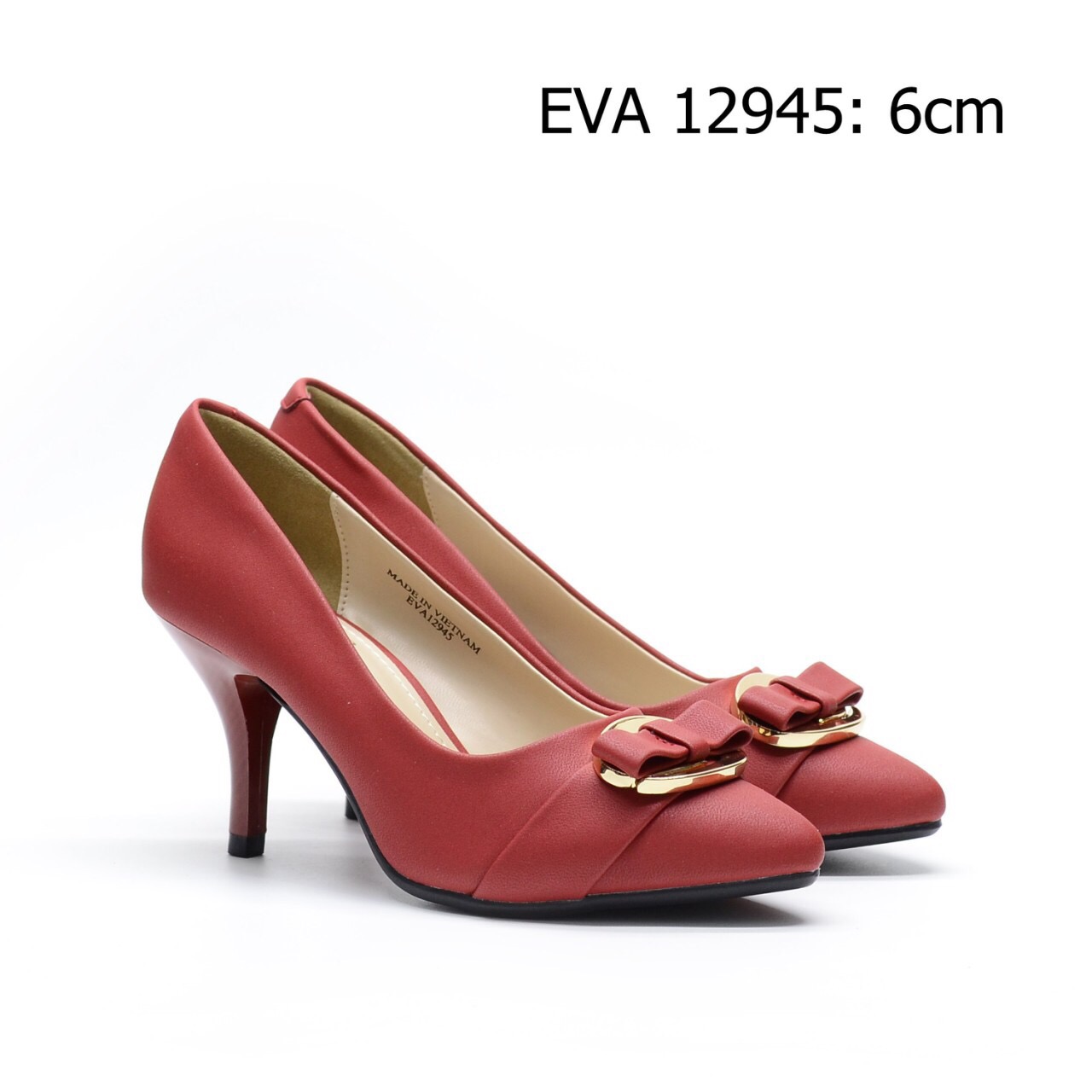 Giày công sở cao gót EVA12945 cao 6cm có nơ mới